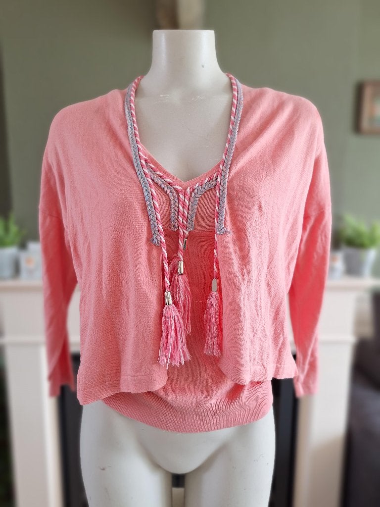 Caroline Biss 2 delige top vest set S 36, Verzenden, Lange mouw, Roze, Maat 36 (S)