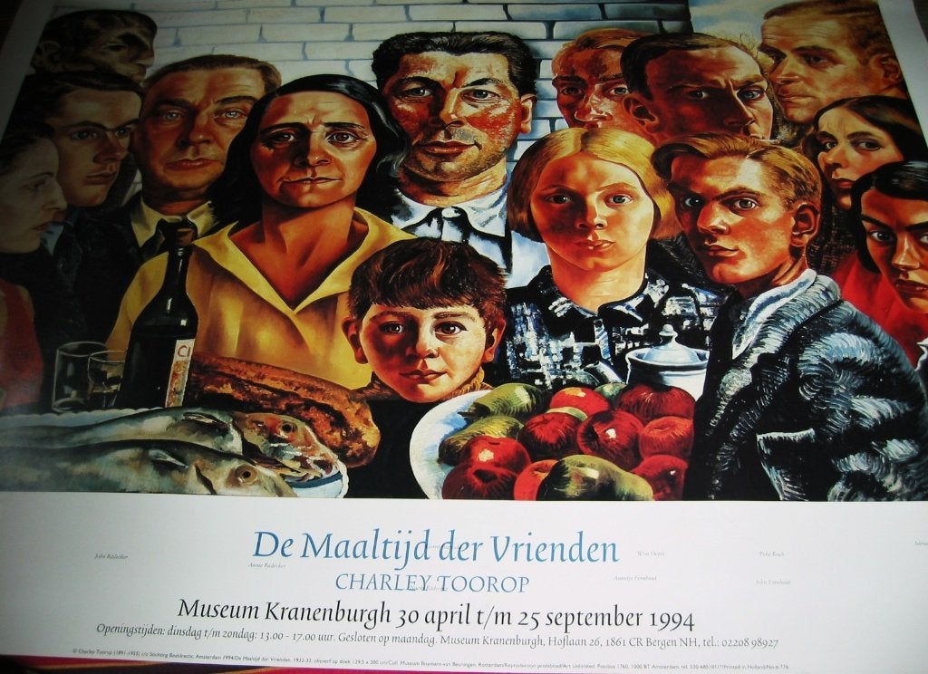 Poster De Maaltijd der vrienden Charley Toorop o.a. W. Oepts, Ophalen of Verzenden
