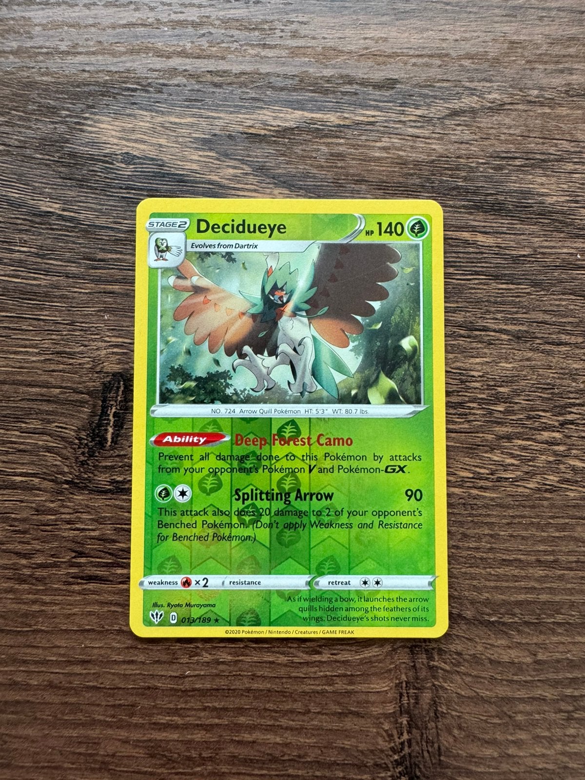 Decidueye (DAA 13) Darkness Ablaze Reverse Holo, Ophalen of Verzenden, Zo goed als nieuw