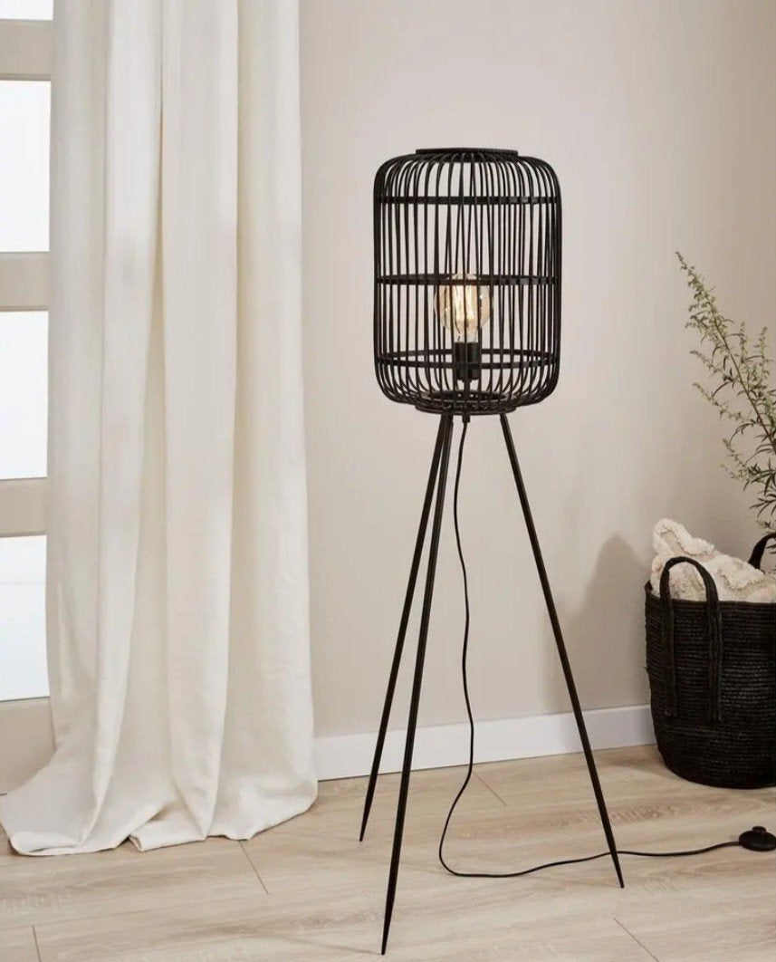 Sfeervolle Vloerlamp/Bamboe-Metaal/Ballan, Huis en Inrichting, Ophalen, Zo goed als nieuw, Metaal, 150 tot 200 cm