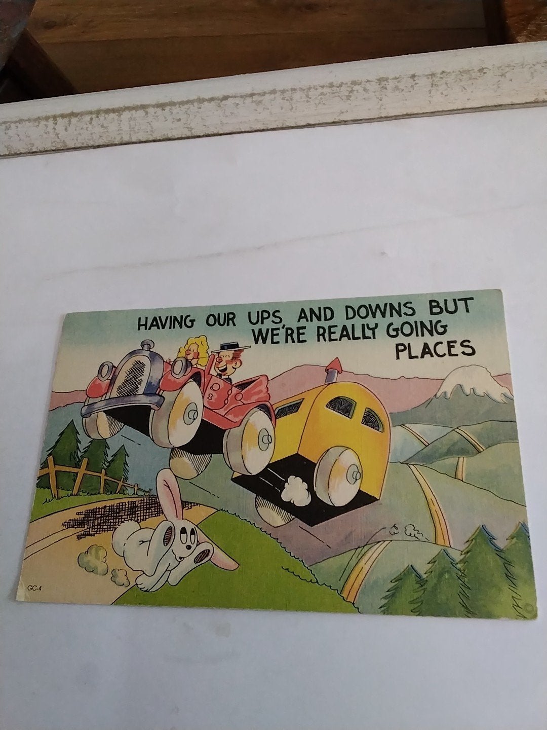Vintage Ansichtkaart: 'Having Our Ups, And Downs', Ophalen of Verzenden, 1940 tot 1960, Ongelopen
