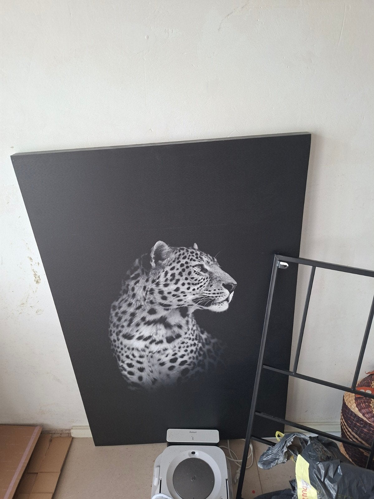 Modern schilderij van een luipaard, Antiek en Kunst, Kunst | Schilderijen | Modern, Ophalen, Op houten frame, Dieren, Print