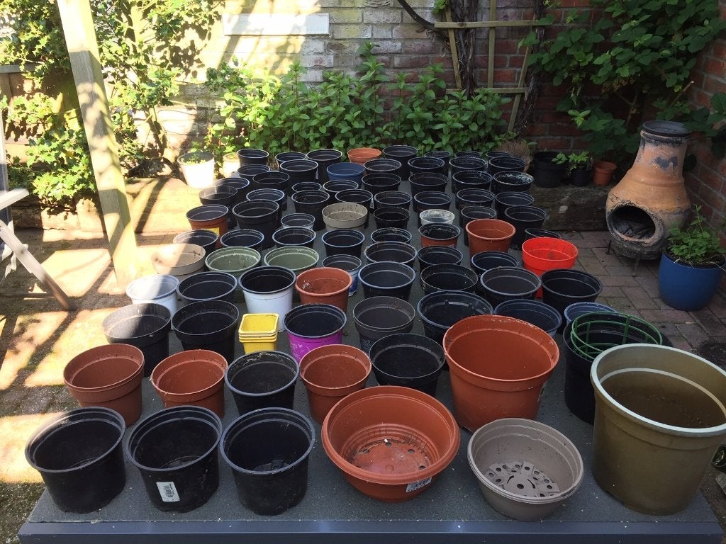 diverse bloempotten / kweekbakjes, t.e.a.b., Kunststof, Gebruikt, Minder dan 30 cm, Minder dan 60 cm