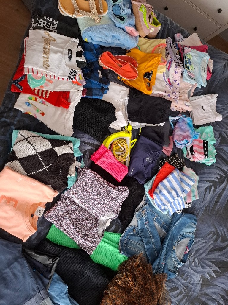 Meisjes kledingpakket 134 - 140 zomer/winter, Verzenden, Gebruikt, Overige maten