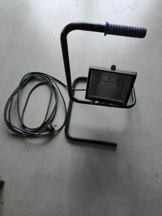 Professionele bouwlamp / halogeen 300W met statief, Gebruikt, Met statief, Ophalen of Verzenden, Lamp met armatuur
