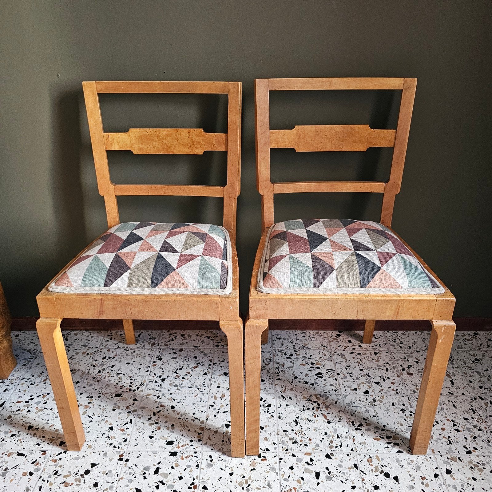 Set Stoelen Art Deco jaren 20 / 30 - refurbished upcycled, Hout, Twee, Overige kleuren, Ophalen of Verzenden