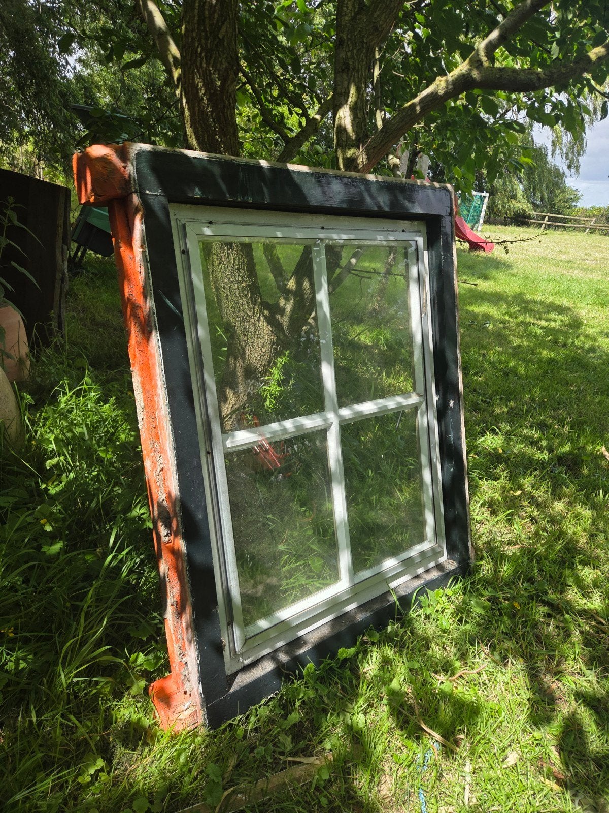 Hardhouten kozijn - openslaand raam, Doe-het-zelf en Verbouw, Kozijnen en Schuifpuien, 75 tot 150 cm, Gebruikt, Raamkozijn, Ophalen of Verzenden