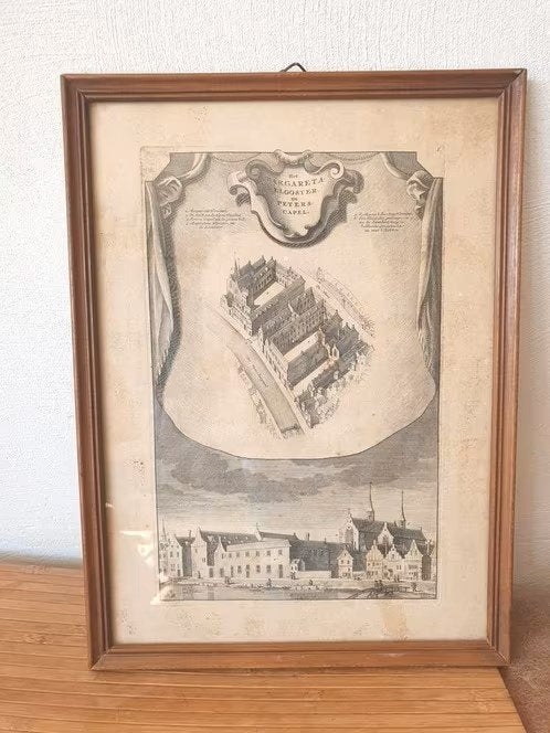 gravure Jan Goeree Margareta klooster Amsterdam ca 1765., Ophalen