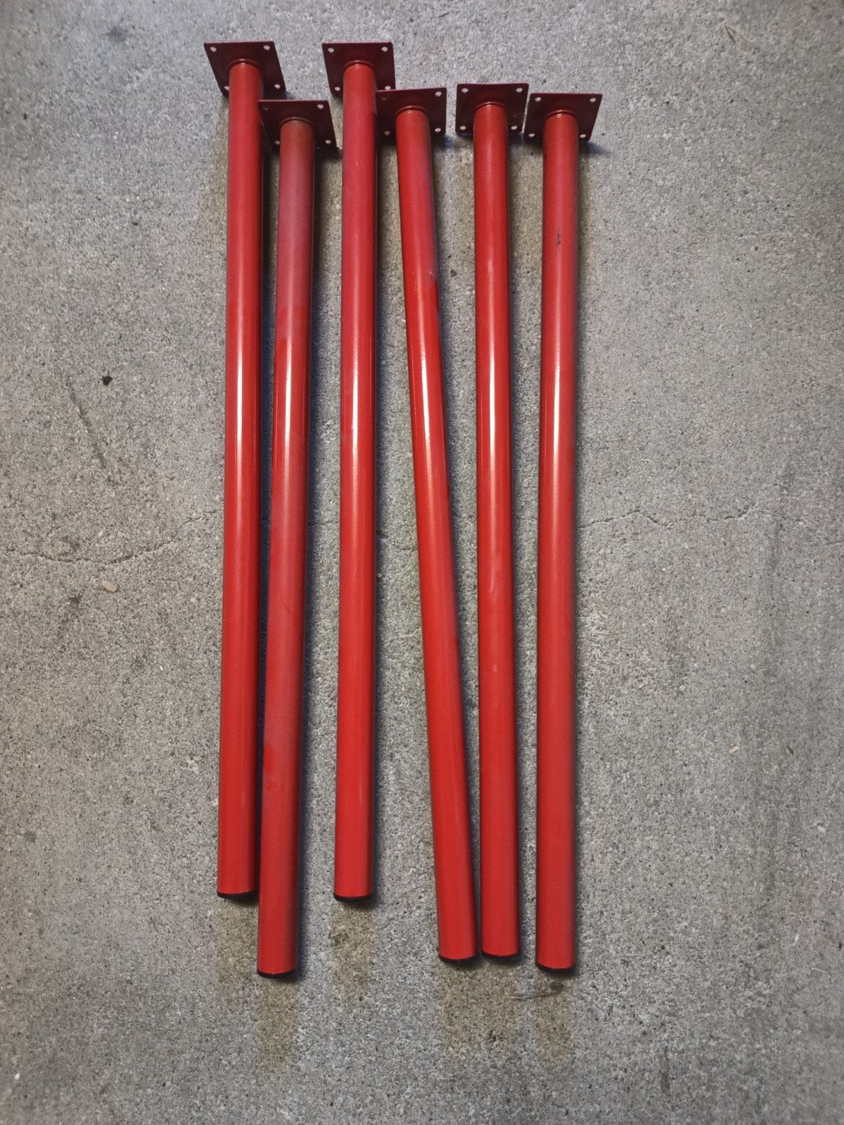 6 tafelpoten rood 70 cm Gamma, Ophalen, Minder dan 50 cm, Gebruikt, 50 tot 100 cm