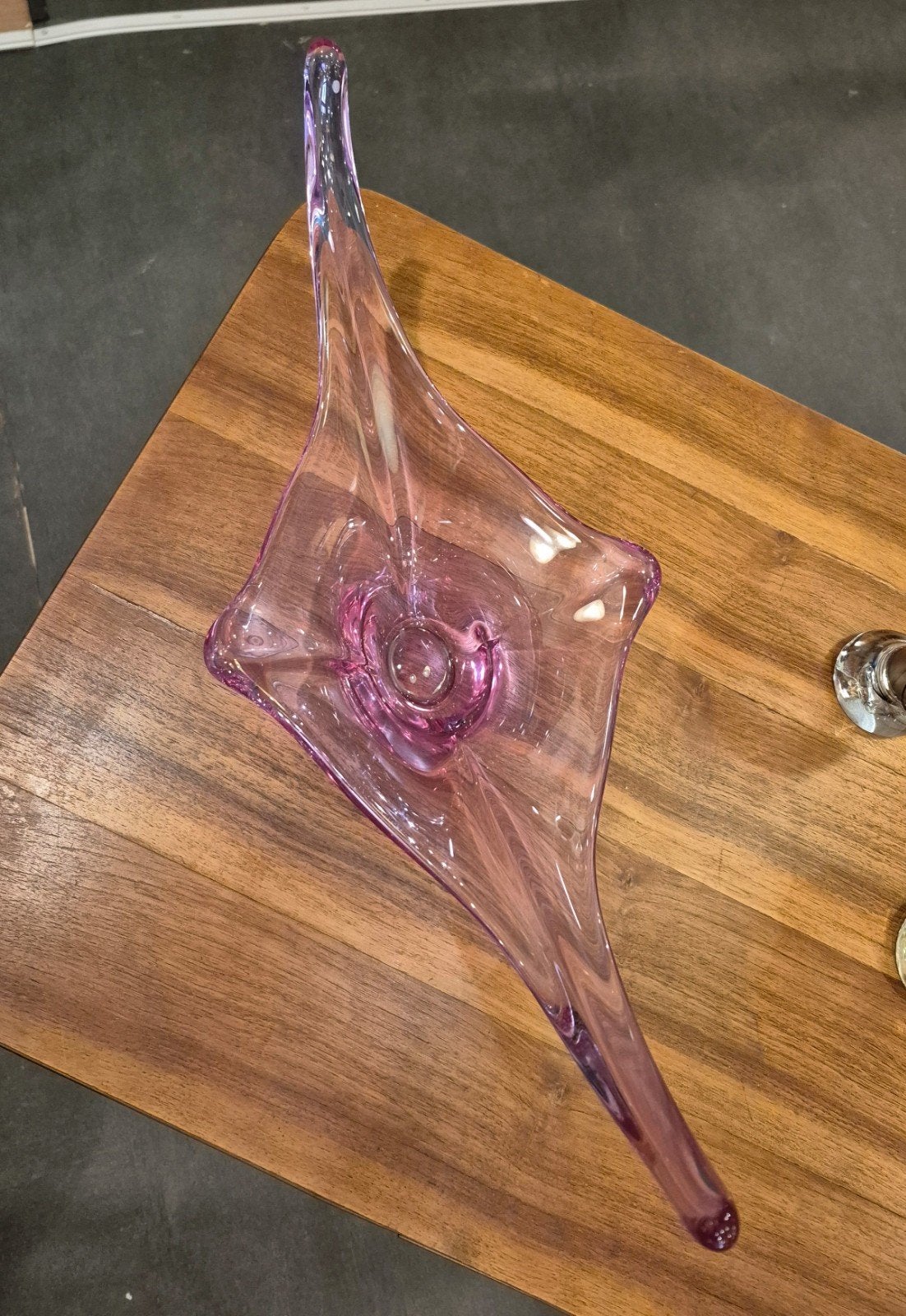Vintage Roze Glazen Schaal - Uniek Design, Ophalen of Verzenden