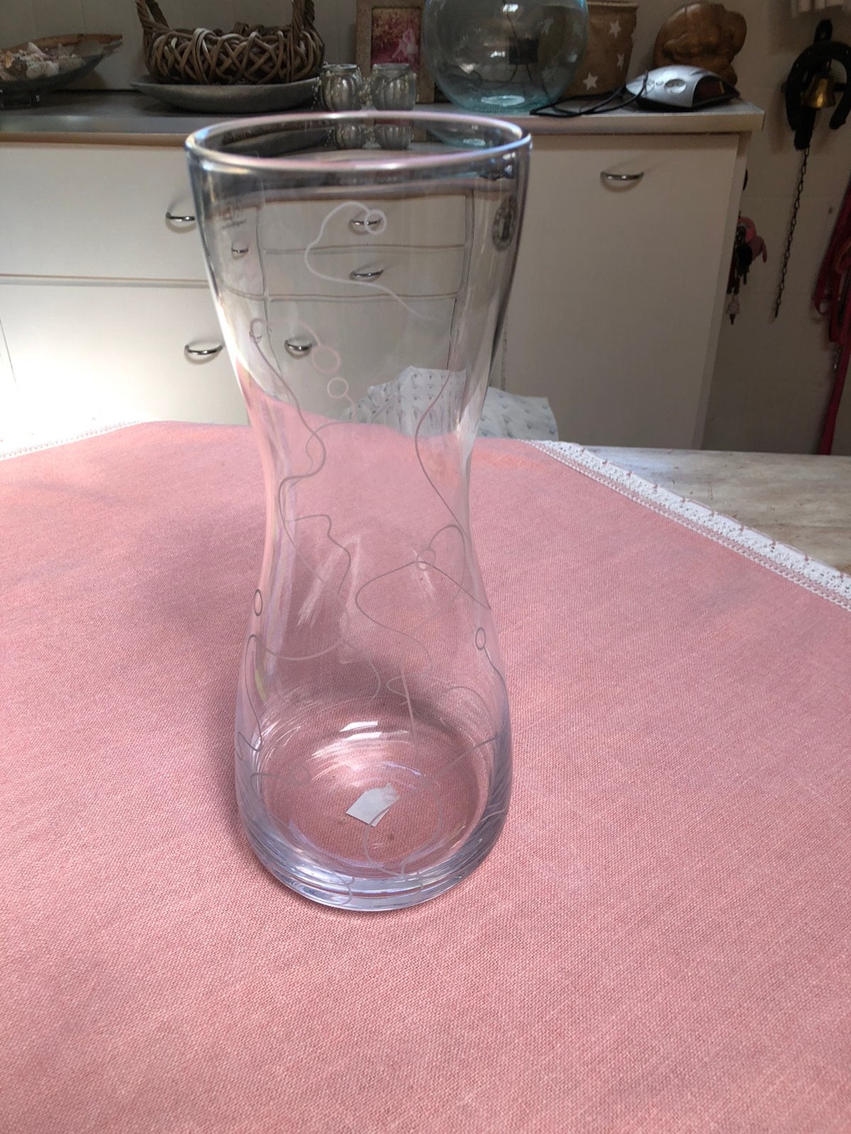 Pia Amsell decoratieve vaas-NIEUW, Ophalen of Verzenden, Nieuw, Transparant, Glas
