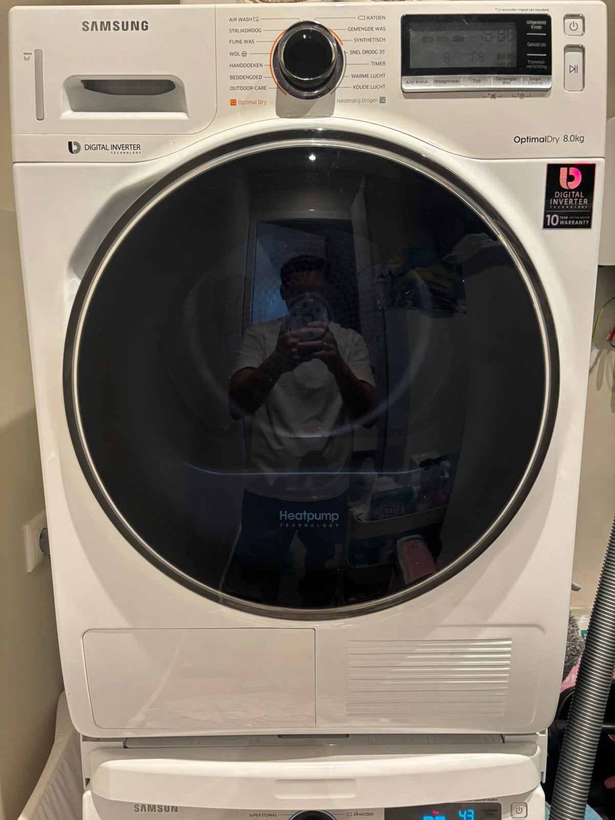 Samsung DV80M8214AW/EN warmtepompdroger 8KG, Witgoed en Apparatuur, Wasdrogers, Ophalen, Gebruikt, Overige typen, 8 tot 10 kg