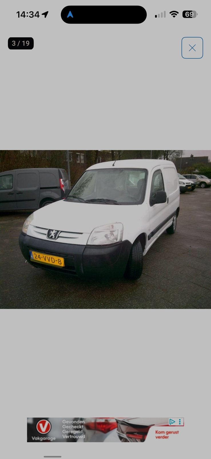 Peugeot Partner 1.6 HDI 55KW 170C 500 2008, Auto's, Voorwielaandrijving, Stof, 74 pk, Zwart