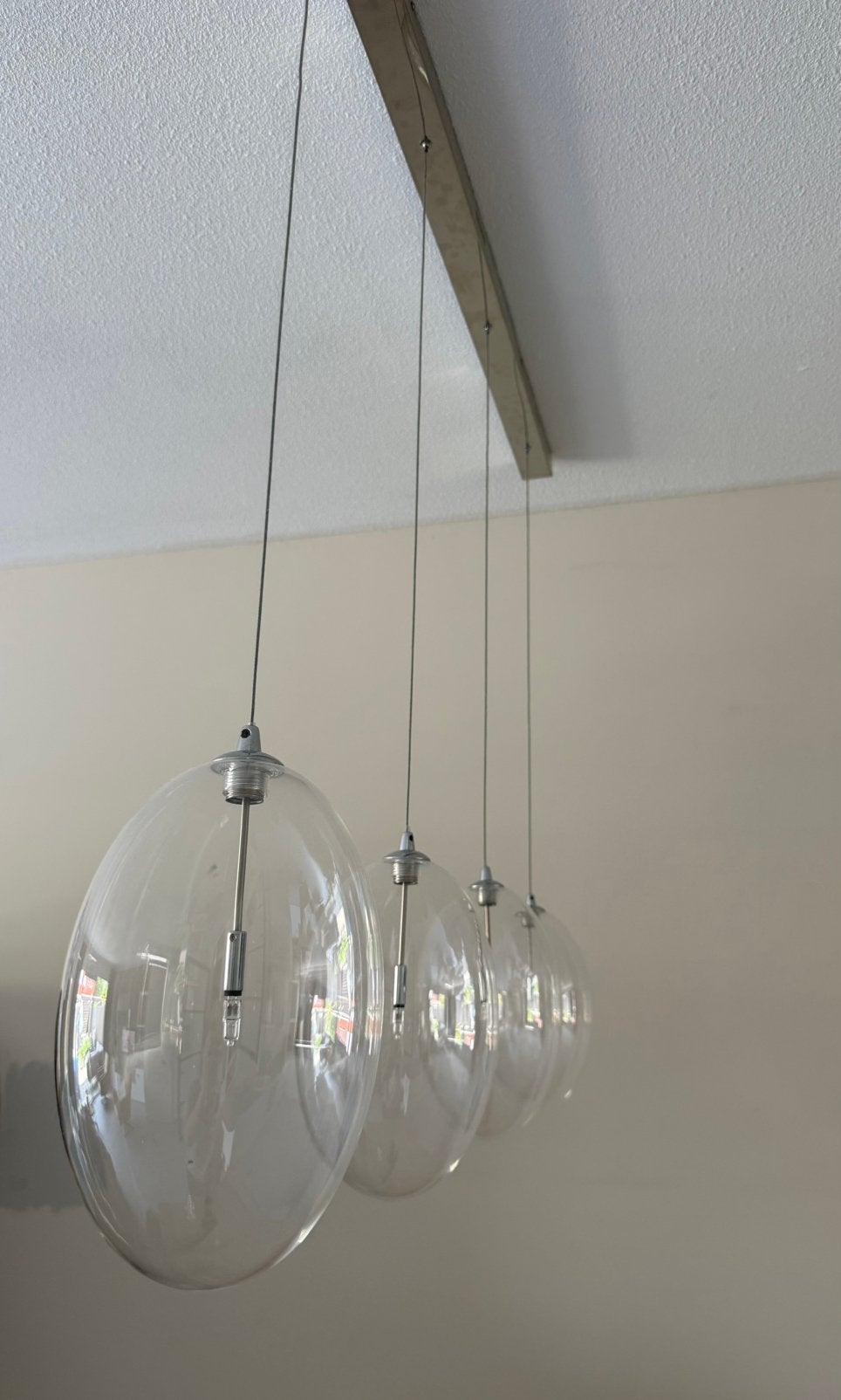 Plafond hang eettafel lamp glas, Ophalen, Zo goed als nieuw, Glas