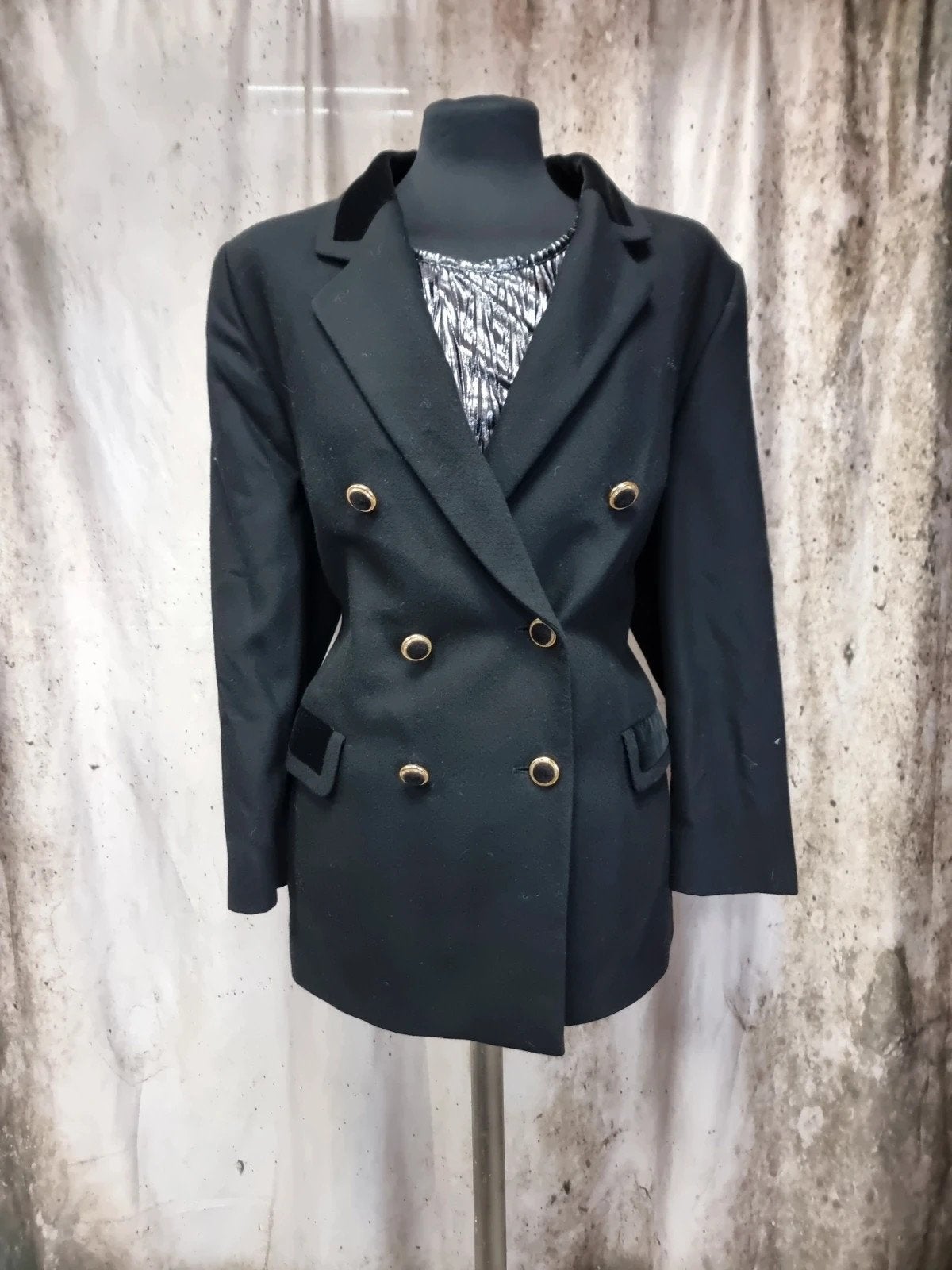 Vintage gaaf colbert Delmod zwart 42/44, Delmod, Ophalen of Verzenden, Zo goed als nieuw, Zwart