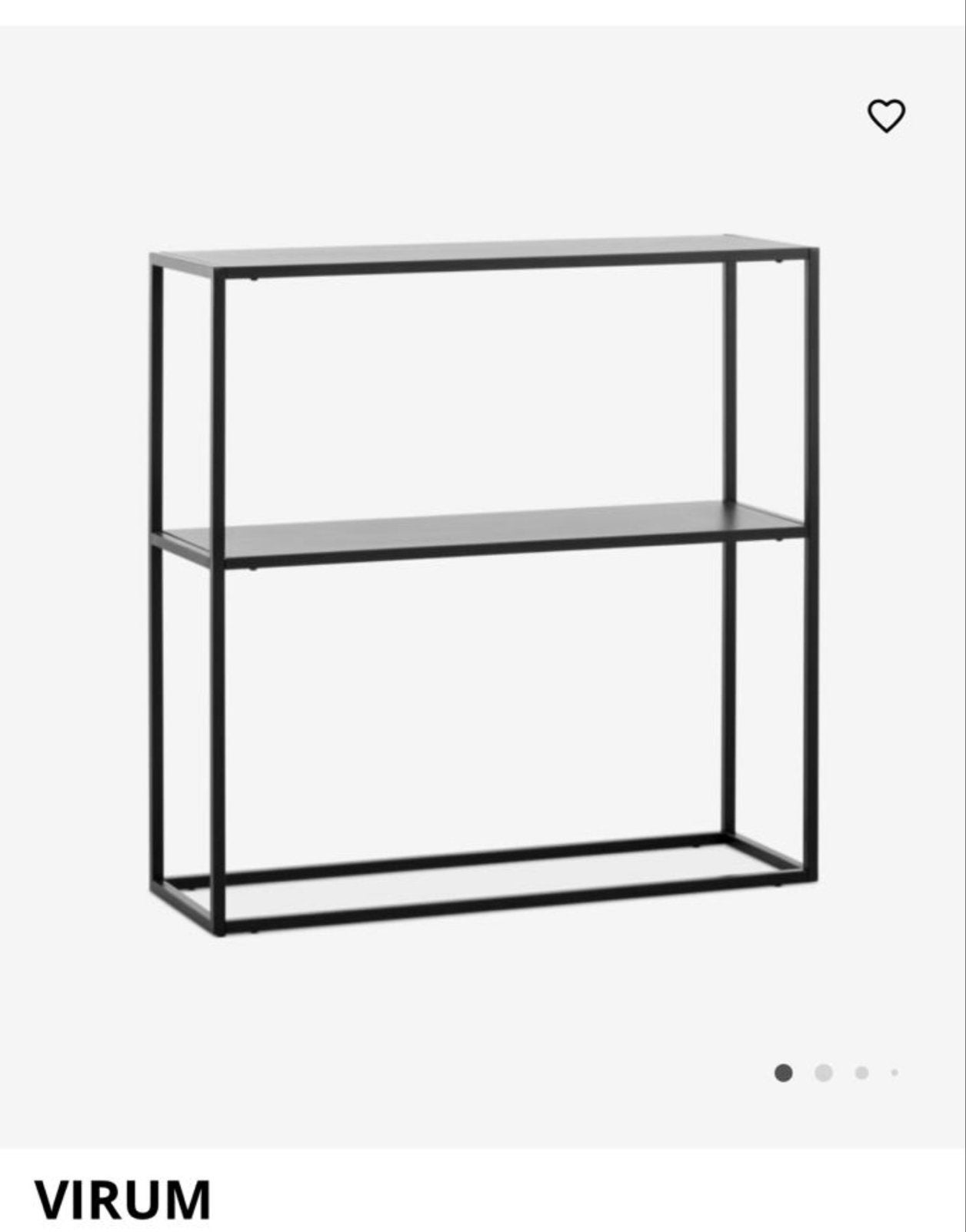 Zwart metalen wandrek/console tafel - VIRUM stijl, Metaal of Aluminium, Nieuw, Ophalen of Verzenden, 75 cm of meer