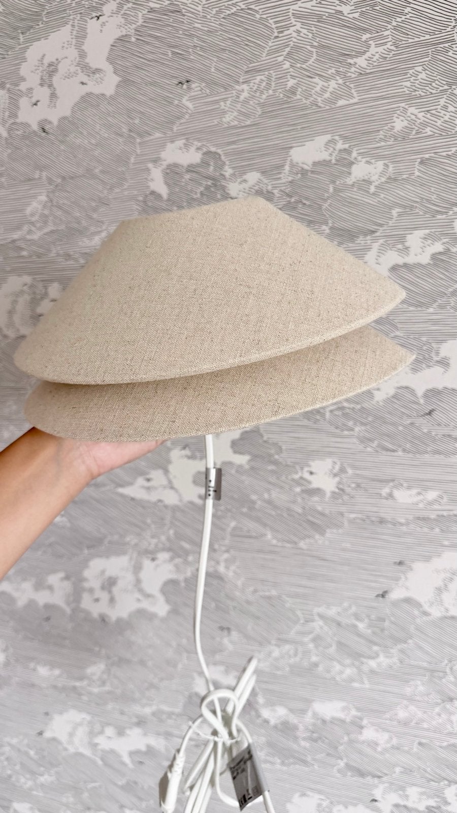 Nieuw Beige Linnen H&M Home Wandlampje, Met snoer/stekker, Textiel, E14 (klein), Nieuw