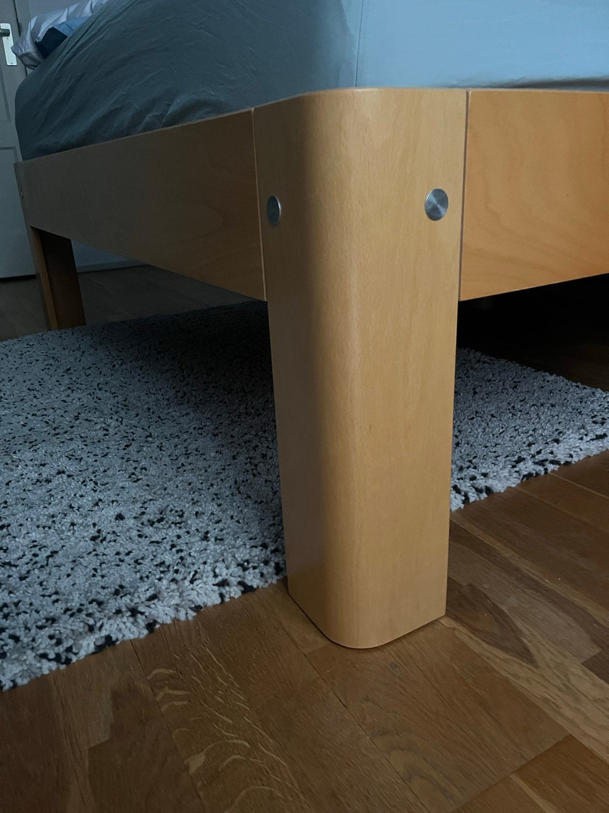 Auping Auronde bedpoten set 48cm ruilen voor 34 cm., Gebruikt, Bruin, Tweepersoons, Ophalen of Verzenden
