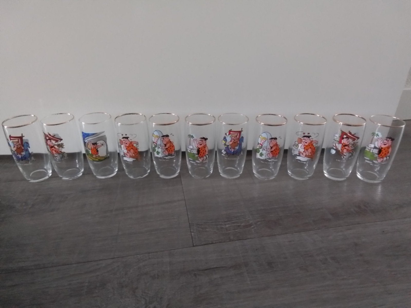 Vintage Flinstones glazen, Ophalen of Verzenden, Zo goed als nieuw, Overige typen