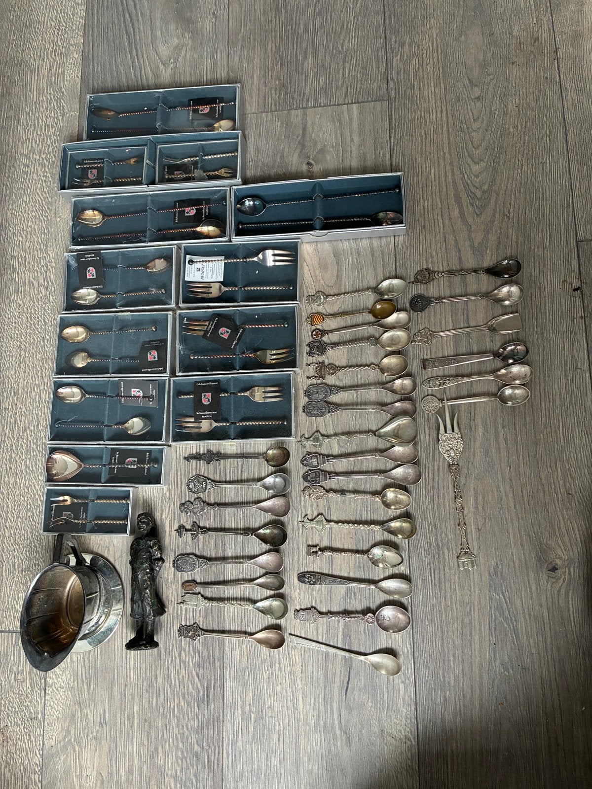 Grote verzameling verzilverde lepeltjes en vorkjes, Ophalen of Verzenden