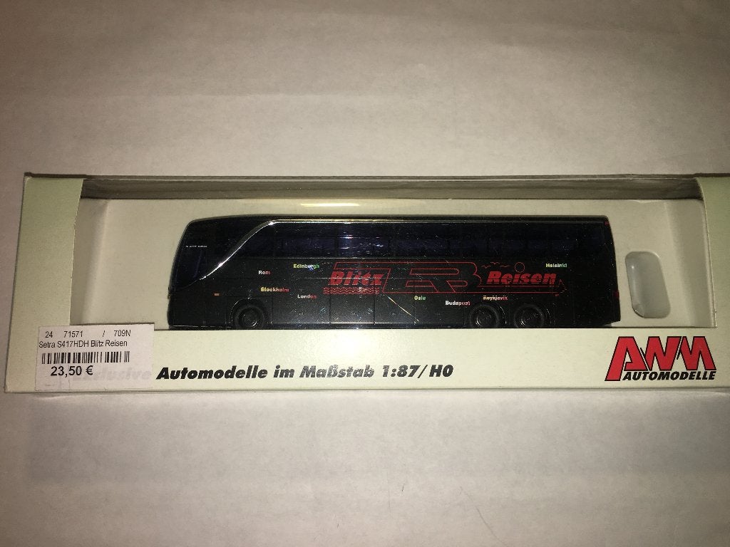 Setra S417 HDH Blitz Reisen - AWM 3as hoogdekker bus HO 1:87, Ophalen of Verzenden, Nieuw, Bus of Vrachtwagen, AWM