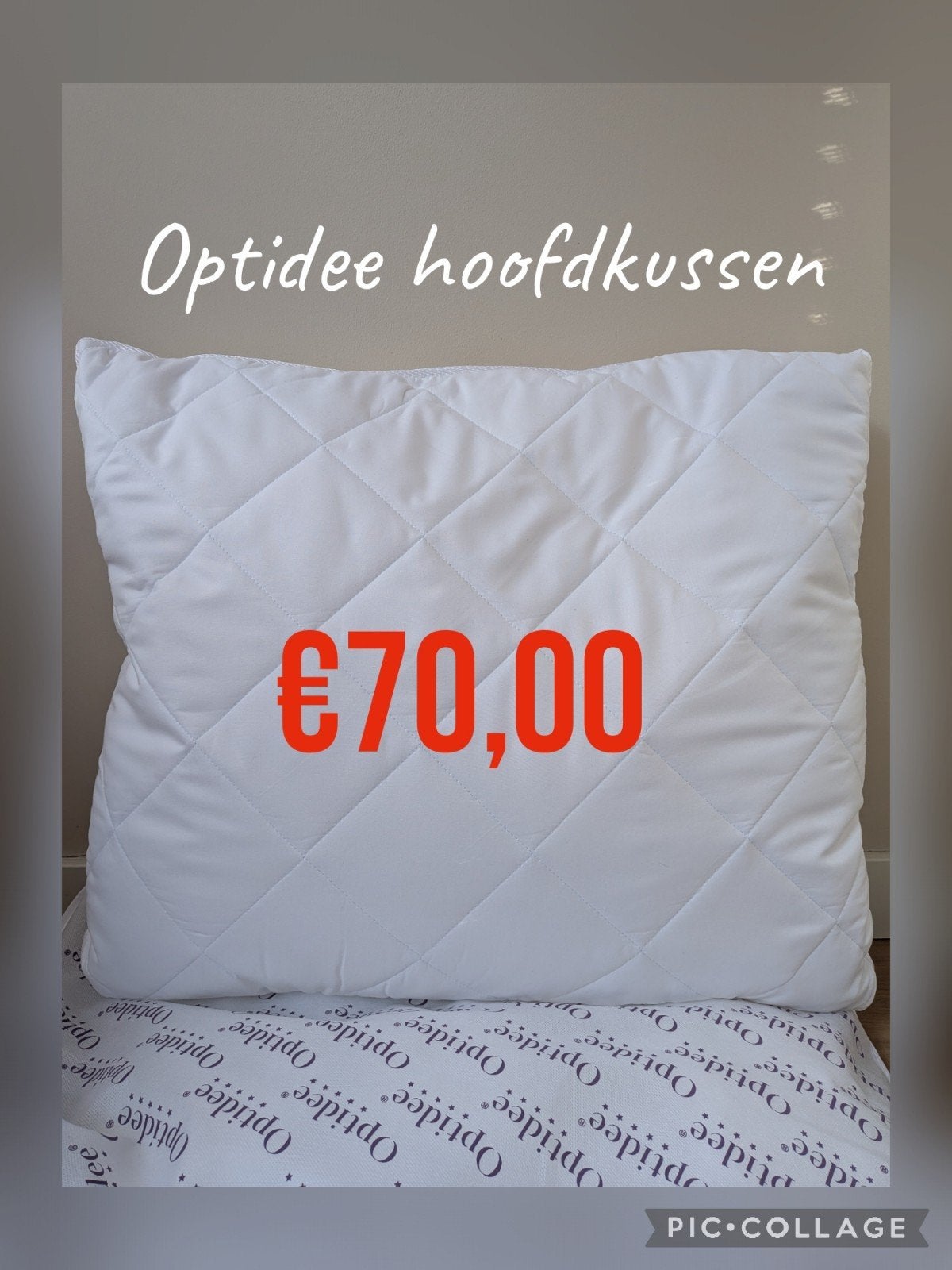 Optidee 3D-mesh hoofdkussen 60x70 anti-allergisch, Eenpersoons, Wit, Anti-allergisch, Nieuw
