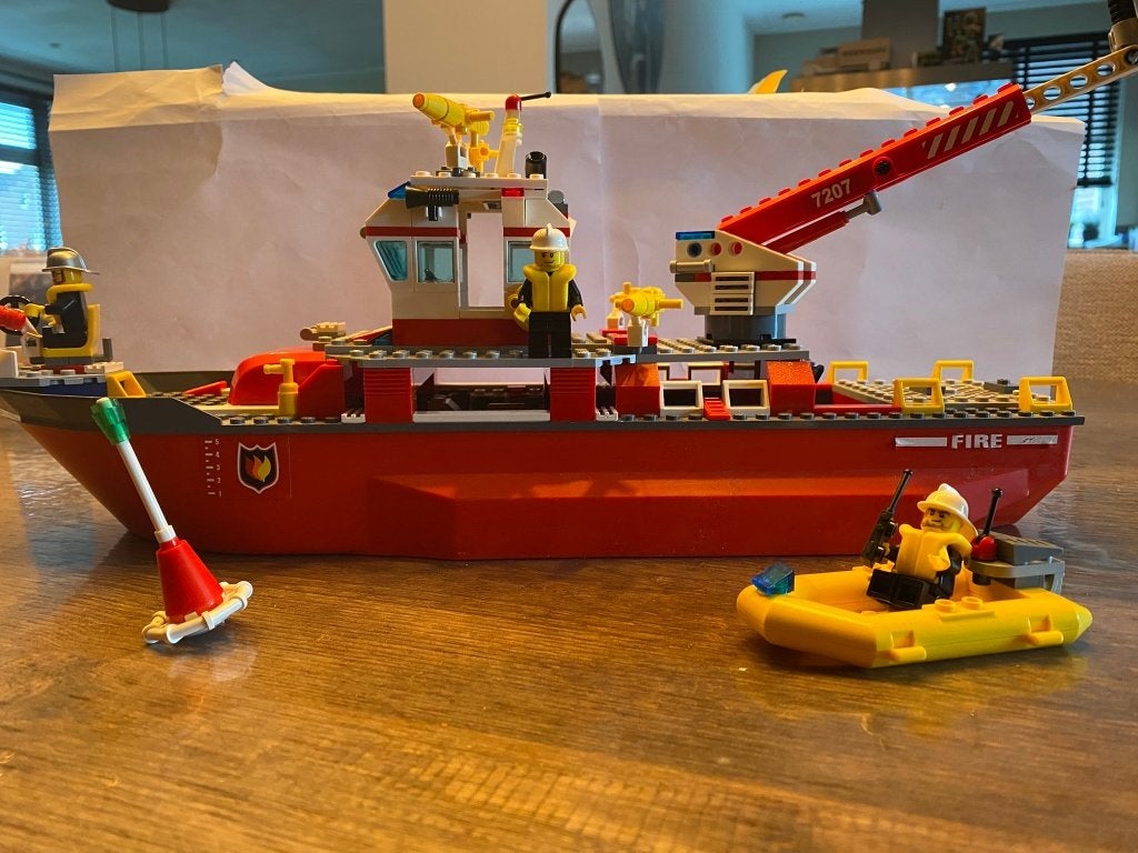 LEGO 7207 – Brandweerboot, Lego, Ophalen of Verzenden, Zo goed als nieuw, Compleet