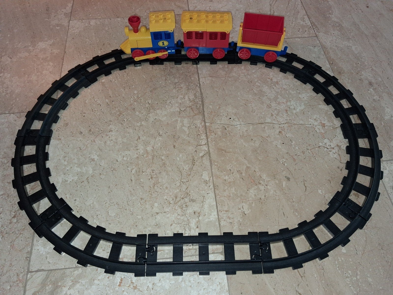 Lego Duplo Trein met Rails - Complete Set, Ophalen of Verzenden, Gebruikt
