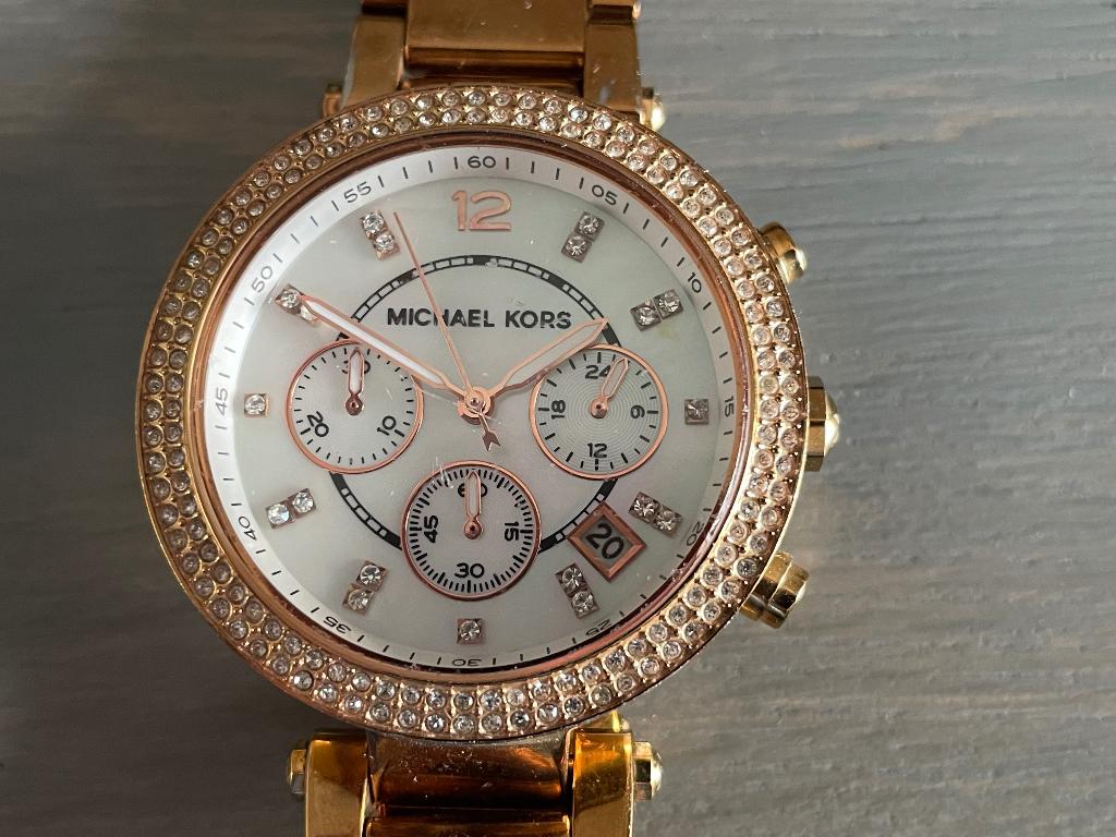 DAMESHORLOGE Michael Kors, rosé verguld - WD014, Sieraden, Tassen en Uiterlijk, Horloges | Dames, Overige merken, Staal, Gebruikt