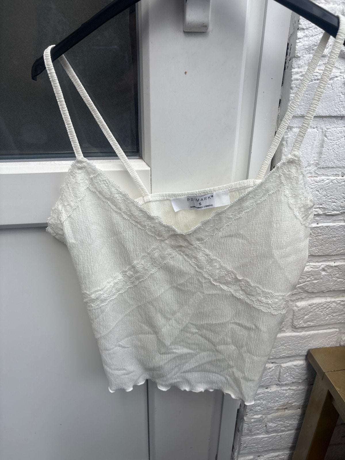 Primark wit kanten topje maat S, Kleding | Dames, Wit, Ophalen of Verzenden, Zo goed als nieuw, Maat 36 (S)