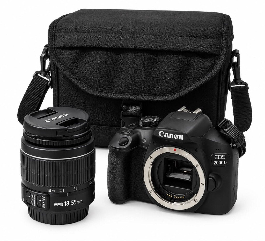 Canon EOS 2000D + 18-55mm Lens + Tas | ZGAN, ., Ophalen of Verzenden, Zo goed als nieuw, .