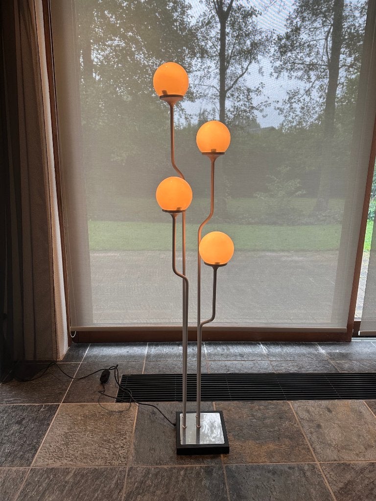 Goffredo Reggiani – Glass Globe Floor Lamp, Huis en Inrichting, Ophalen, Gebruikt, Glas, 150 tot 200 cm