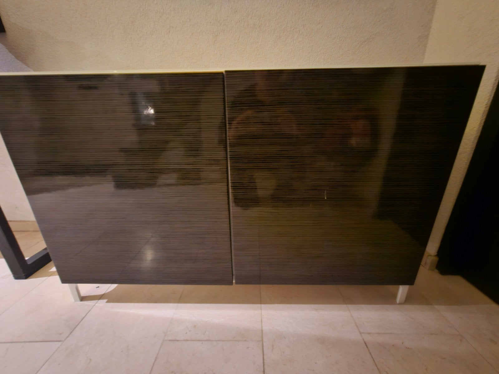 Ikea Besta kast wit met glasplaat, 100 tot 150 cm, Ophalen of Verzenden, Minder dan 100 cm, 25 tot 50 cm