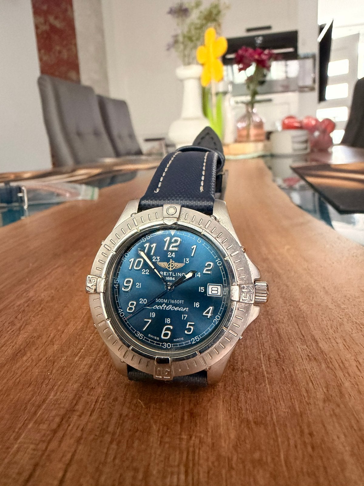 Breitling Colt Ocean, Leer, Staal, Breitling, Polshorloge