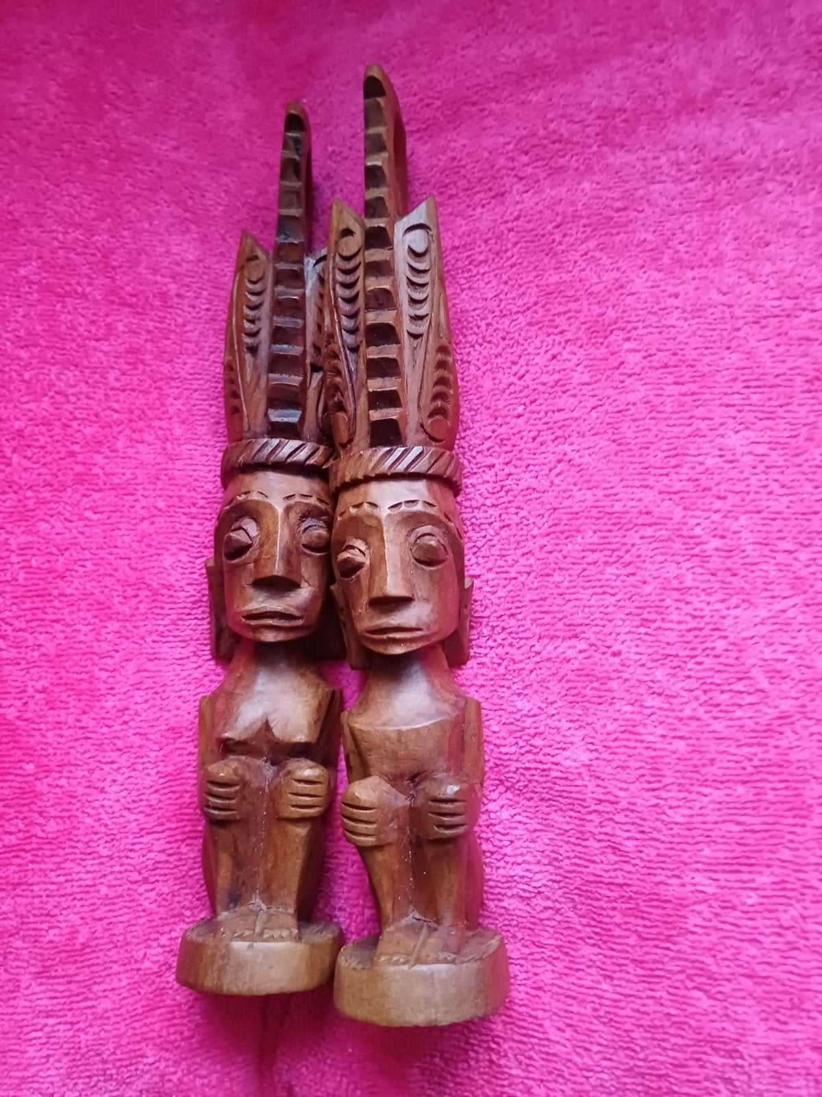 Toba Batak beeldjes indonesisch sumatra, Ophalen of Verzenden, Indonesië, 25 cm, Bruin