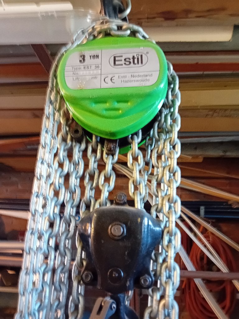 Ketting takel, Ophalen, Gebruikt, Handmatig
