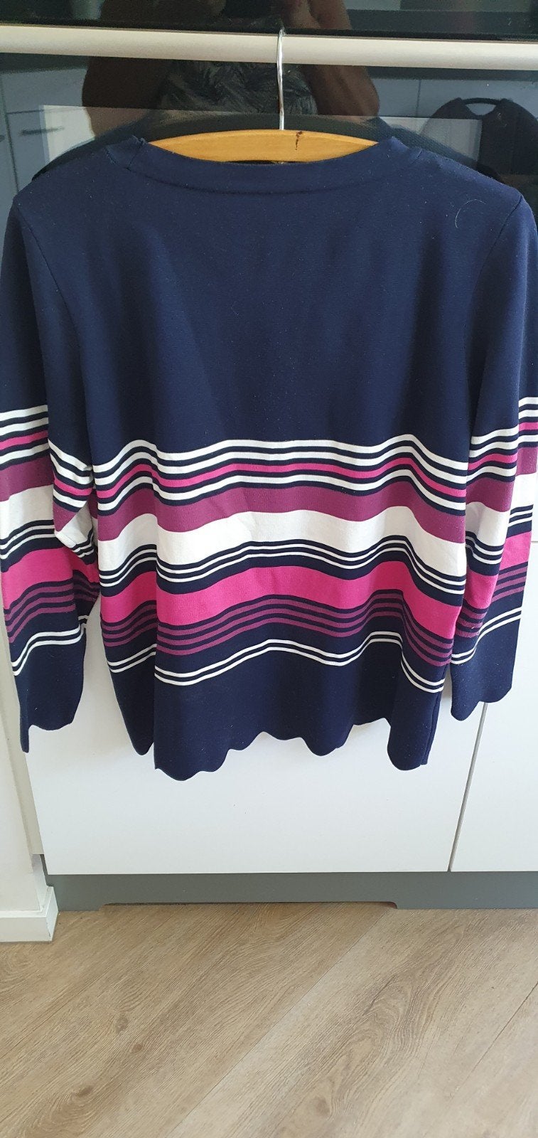 Bonita gestreepte trui met golfdrandje, maat XL, Ophalen of Verzenden, Gedragen, Maat 46/48 (XL) of groter, Roze