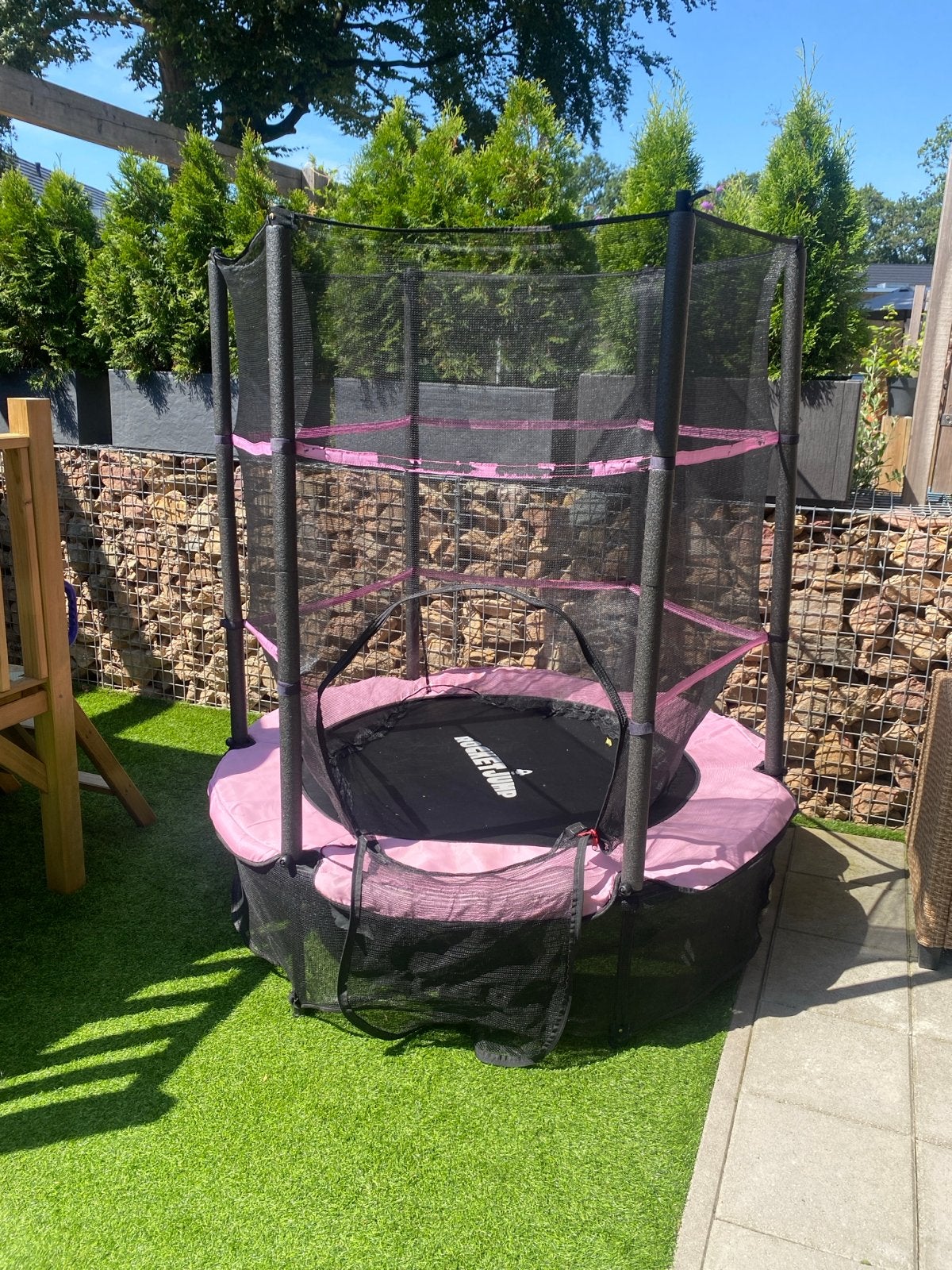 Roze Rocket Jump Trampoline met Veiligheidsnet 140cm, Kinderen en Baby's, Speelgoed | Buiten | Trampolines, Ophalen, Gebruikt