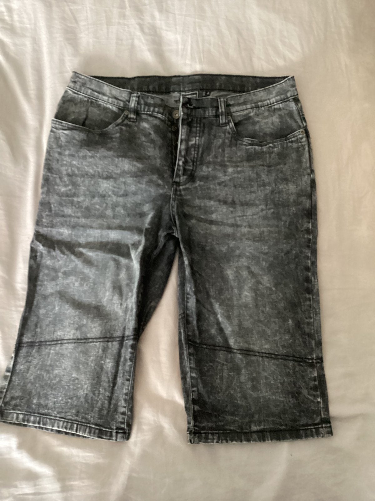 Korte jeans maat 52, Ophalen of Verzenden, Zo goed als nieuw, Zwart, W36 - W38 (confectie 52/54)