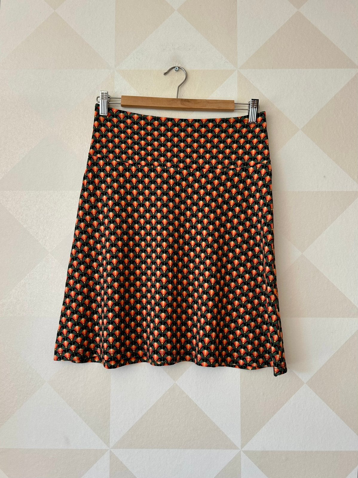 King Louie Border Skirt rok groen rood waaier S/36 zgan, Kleding | Dames, Zwart, Ophalen of Verzenden, Zo goed als nieuw, King Louie
