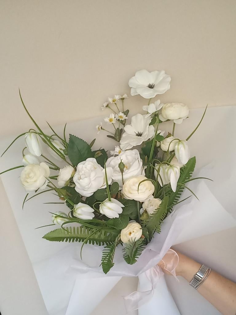 Bruidsboeket - Kunstbloemen, Inclusief kunstbloemen, Binnen, Nieuw, Textiel