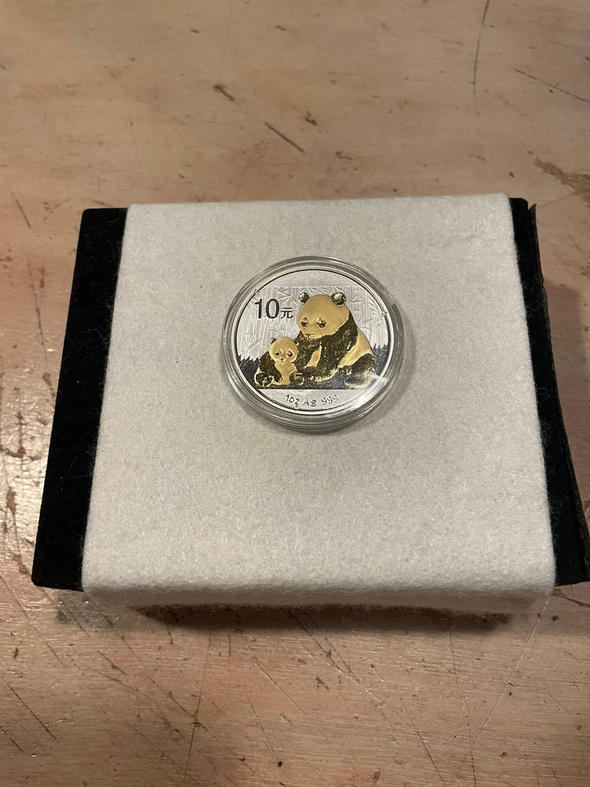 Zeer zeldzame zilveren Panda - 24k goud, Ophalen of Verzenden