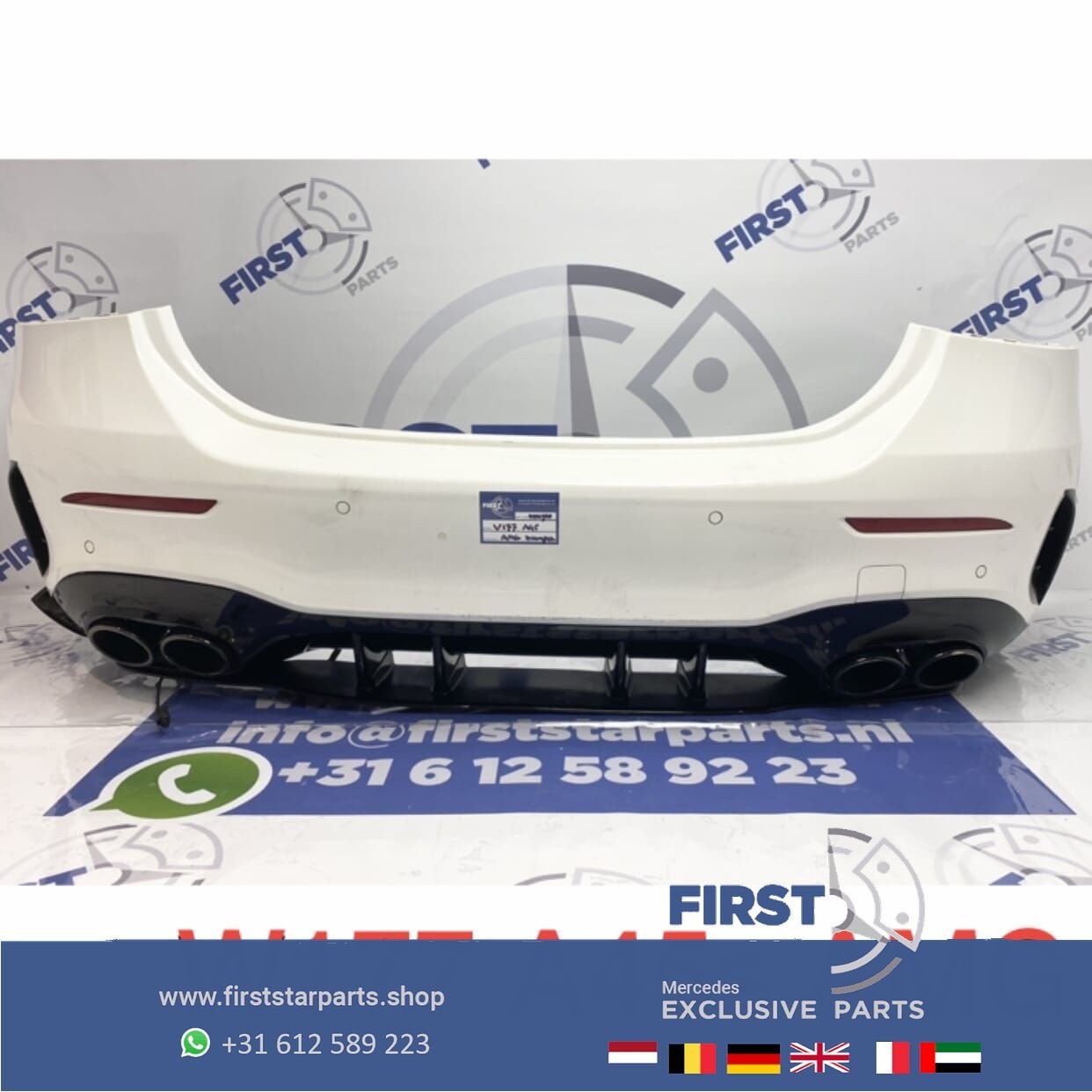 V177 W177 A KLASSE SEDAN 2021 A45 S AMG ACHTERBUMPER WIT AER, Auto-onderdelen, Gebruikt, -, Ophalen of Verzenden, Achter