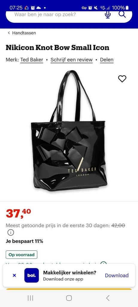 Ted Baker tas Nikicon Knot Bow Small Icon Bag zgan, Sieraden, Tassen en Uiterlijk, Tassen | Damestassen, Ophalen of Verzenden