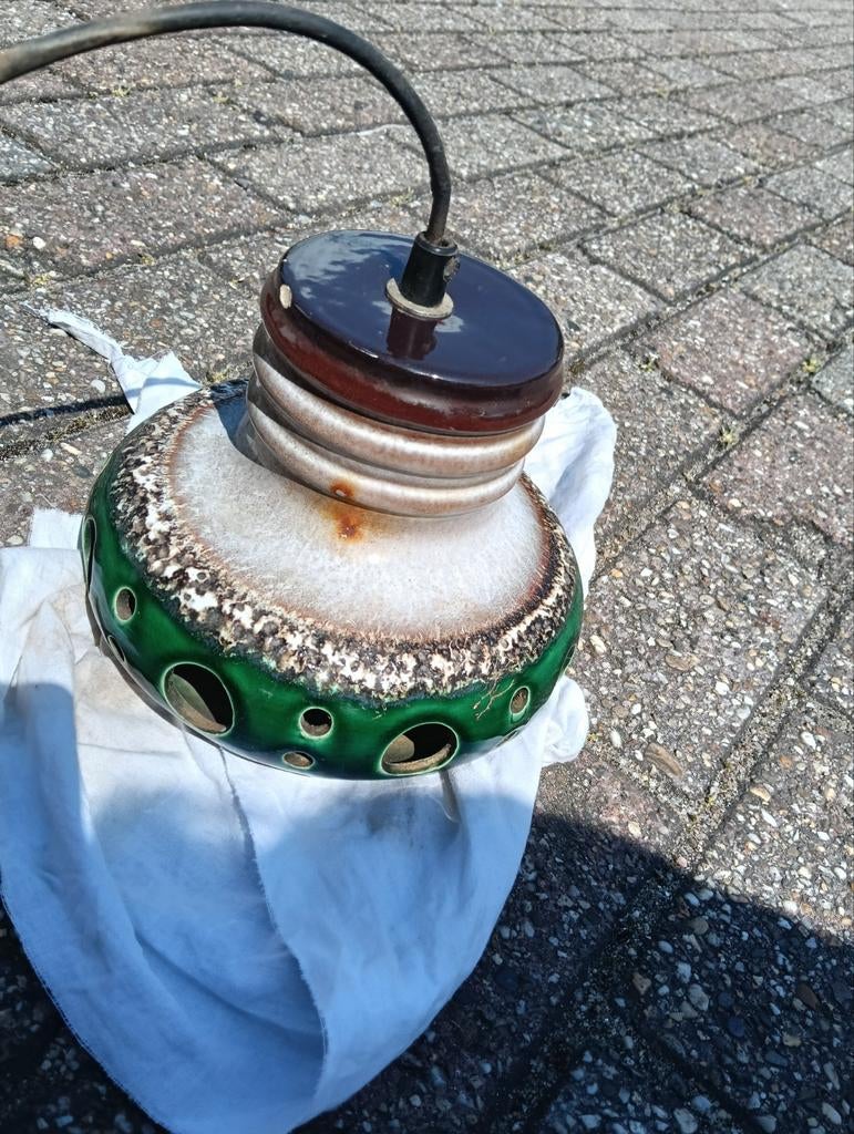 Vintage Lava Lamp - Groen Keramiek, Antiek en Kunst, Antiek | Lampen, Ophalen of Verzenden