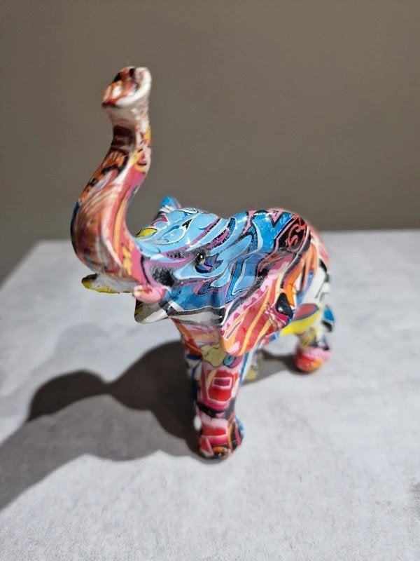 Graffiti Olifant Beeld Pop Art Street Art 13 cm, Ophalen of Verzenden, Dier