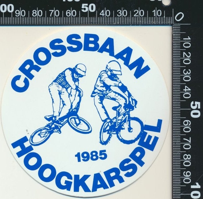 Sticker: Crossbaan Hoogkarspel 1985, Ophalen of Verzenden, Zo goed als nieuw, Sport