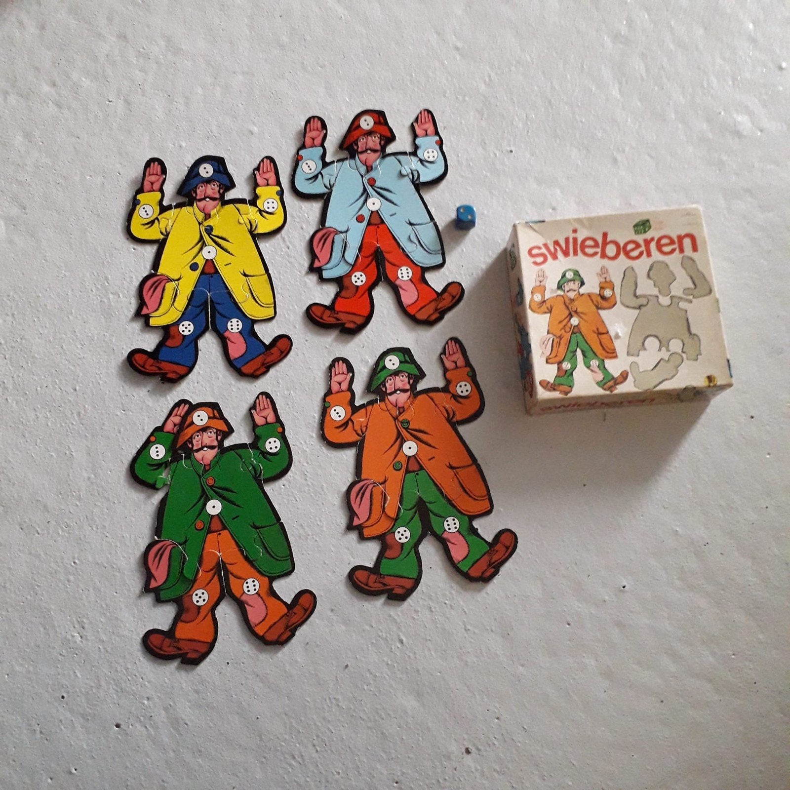 Vintage Swieberen spel - Compleet met doos en dobbelsteen, Hobby en Vrije tijd, Hema, Ophalen of Verzenden, Zo goed als nieuw