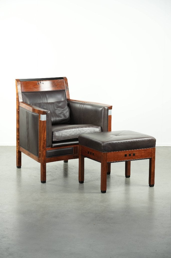 Luxe Schuitema Art Deco design set van fauteuil en hocker, Antiek en Kunst, Ophalen