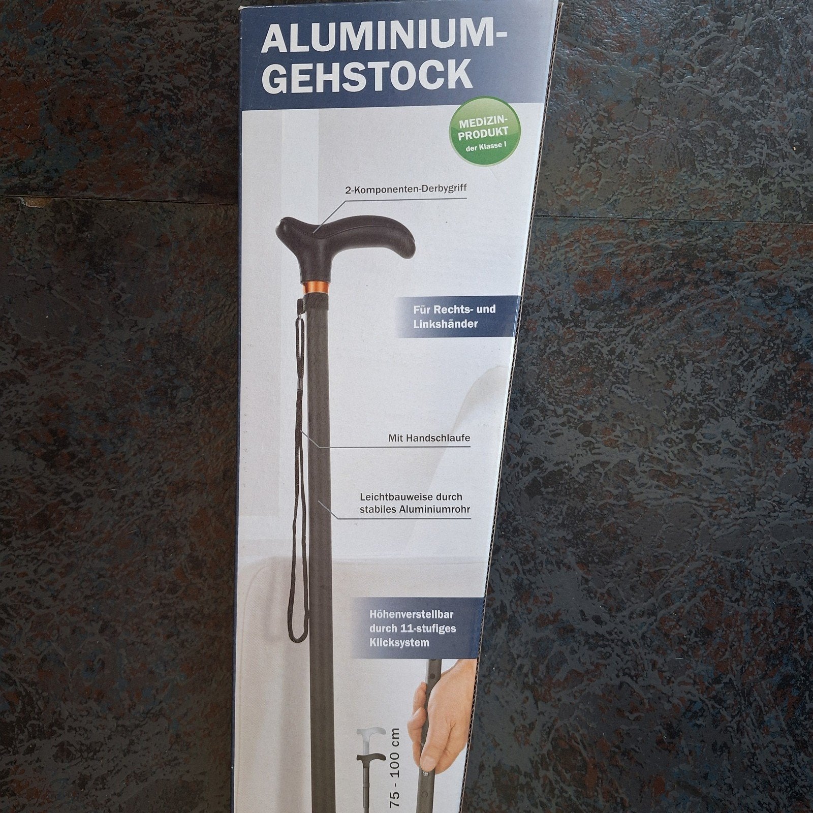 Nieuw in doos: Aluminium uitschuifbare wandelstok (lichtgewi, Ophalen of Verzenden, Verstelbaar, Nieuw